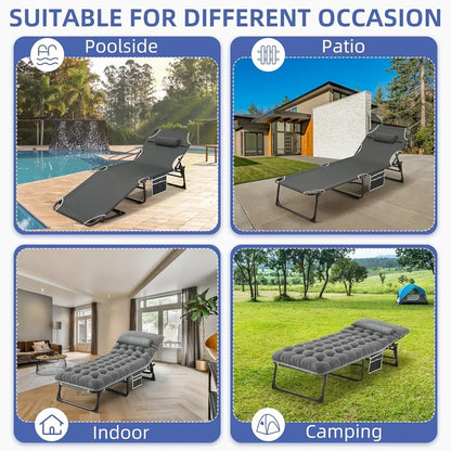 4-Position Camping Cot with Mattress
