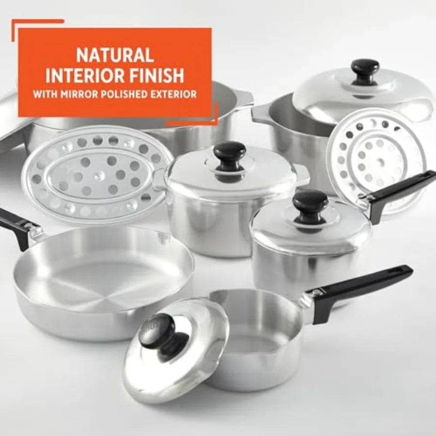 USA Heavy Duty 13-Piece Cast Aluminum Cookware Set