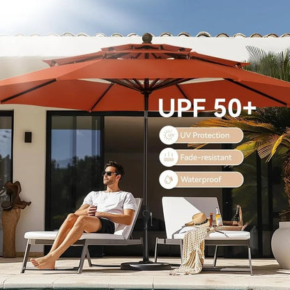10ft Auto-Tilt Outdoor Patio Umbrella