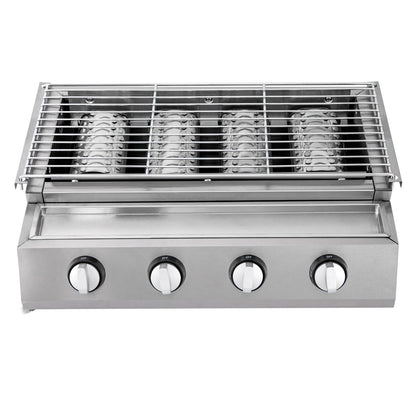 Professional 4-Burner Stainless Steel Tabletop Propane/LPG Gas Grill