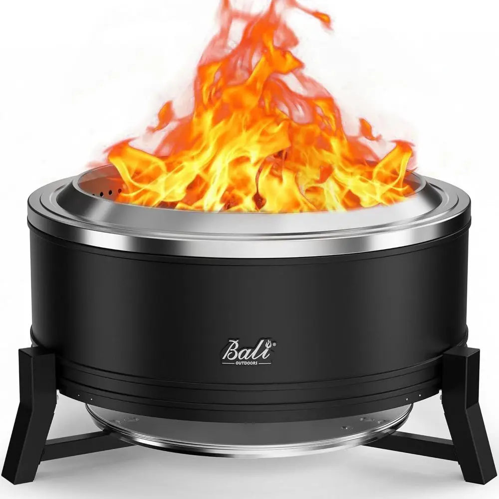 Portable 27 Wood-Burning Outdoor Fire Pit with Ash Pan