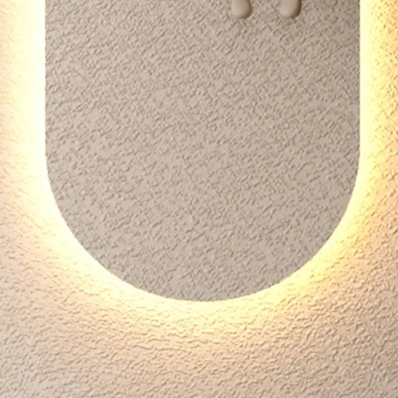 Adjustable 3-Color LED Sandstone Wall Decor with Simulated Green Plants