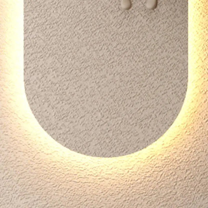 Adjustable 3-Color LED Sandstone Wall Decor with Simulated Green Plants