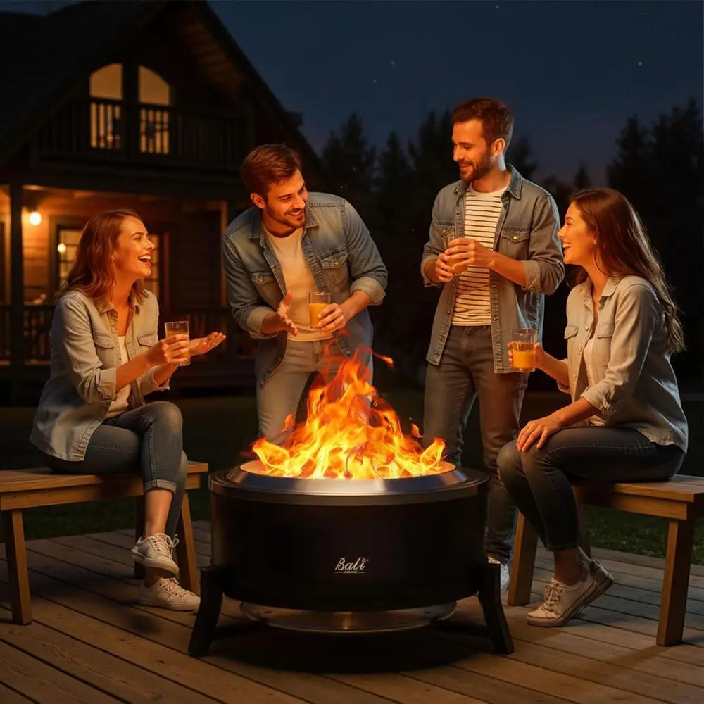 Portable 27 Wood-Burning Outdoor Fire Pit with Ash Pan