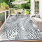 Cool Gray Outdoor Reversible Plastic Straw Rug