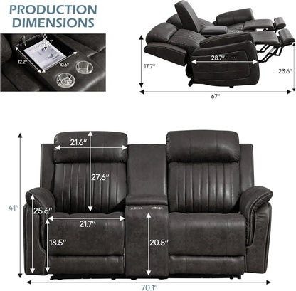 Power Reclining Loveseat with Zero Gravity & Adjustable Headrest