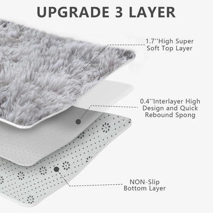 Ultra Soft 8x10 Area Rug, Grey, Non-Slip Carpet