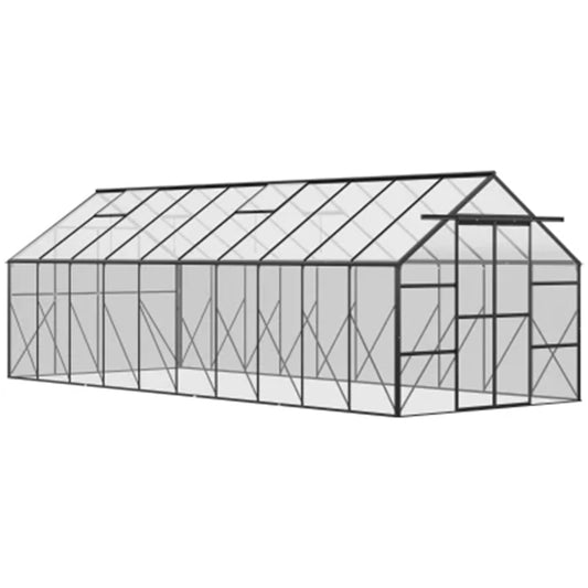 20' x 8' Aluminum Greenhouse Kit - Clear Polycarbonate, Walk-in Design