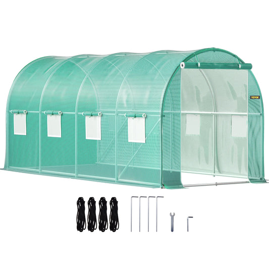 Walk-in Tunnel Greenhouse Galvanized Frame & Waterproof Cover