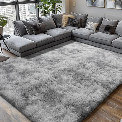 Ultra Soft 8x10 Area Rug, Grey, Non-Slip Carpet