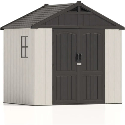 Patiowell 8 x 6 FT Resin Outdoor Storage Shed with Floor
