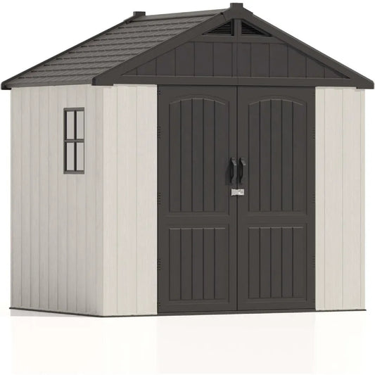 Patiowell 8 x 6 FT Resin Outdoor Storage Shed with Floor