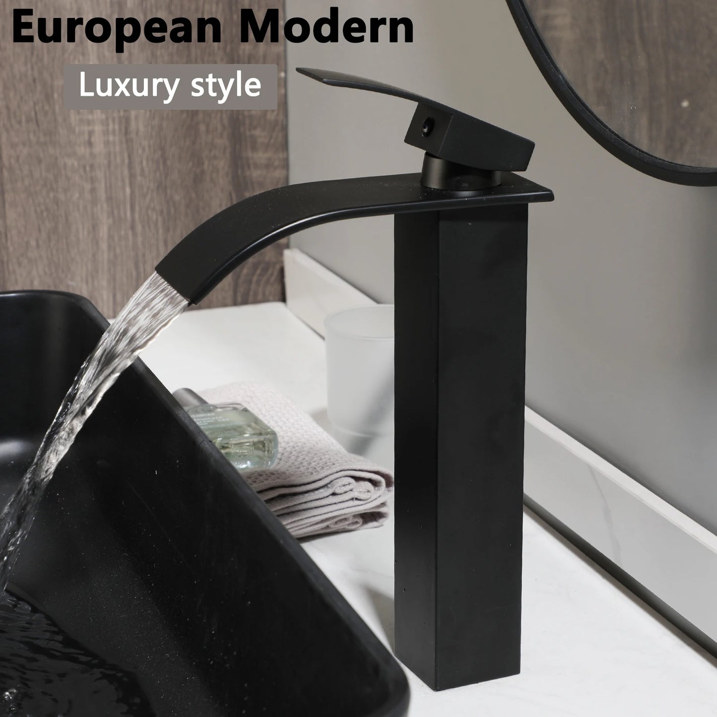 KEMAIDI Countertop Bathroom Sink Faucet Combo