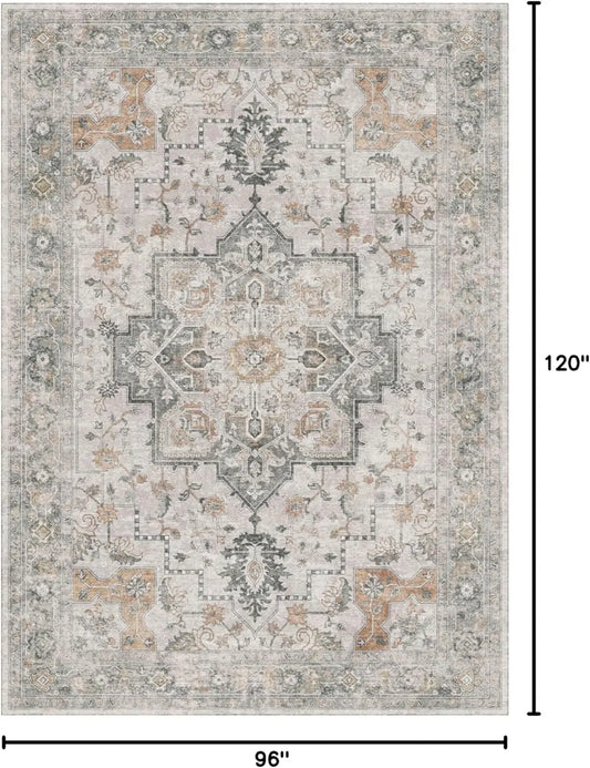 8x10 Washable Non-Slip Vintage Area Rug