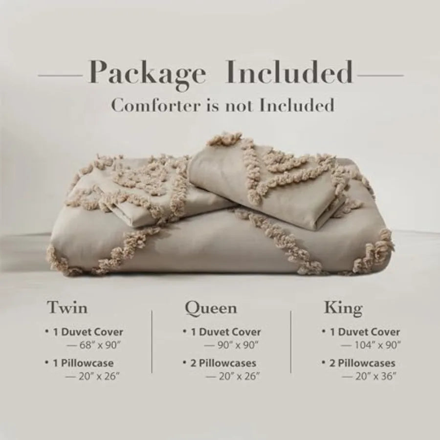 King Size Tufted Duvet Cover Set for All Seasons