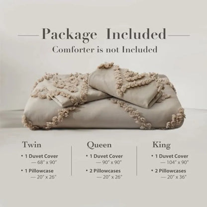 King Size Tufted Duvet Cover Set for All Seasons