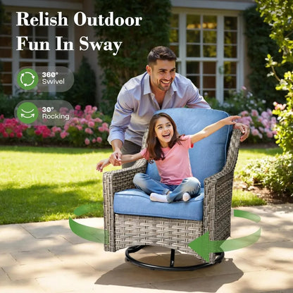 5 Piece Rattan Wicker Outdoor Patio Furniture Set