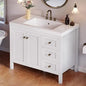 Contemporary 42" vanity with sink, 2 doors & 3 drawers storage cabinet