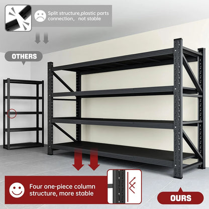 5000LBS 71" W Heavy Duty Metal Adjustable Garage Shelves