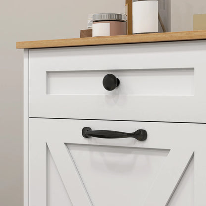 Double Tilt Out Laundry Hamper Cabinet with 2 Removable Baskets and 2 Drawers