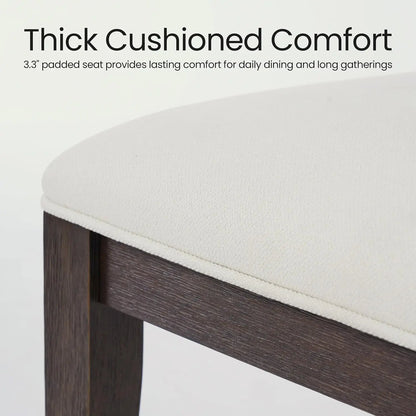 Set of 6, Mid Century Modern Upholstered Kitchen Chairs with 3.3" Thick Cushion