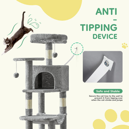 44In Tall Multi-Cat Climbing Tower With Scratching Posts