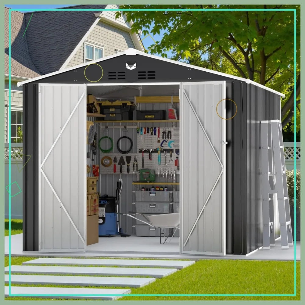 10x12 FT Metal Outdoor Storage Shed
