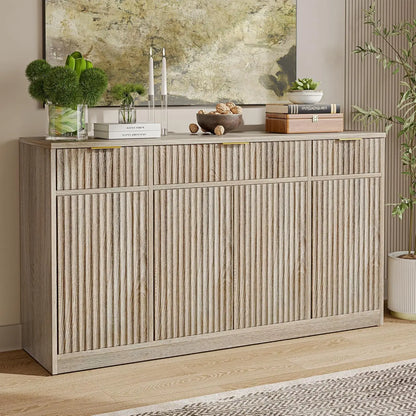 Large Fluted Buffet Cabinet with Storage