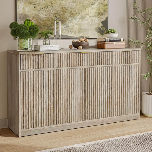 Large Fluted Buffet Cabinet with Storage