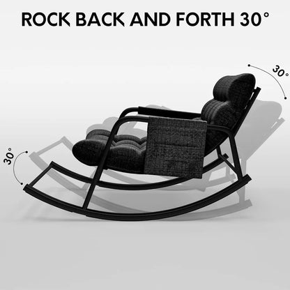 Papasan Indoor Outdoor Patio Rocking Chair with Cushion