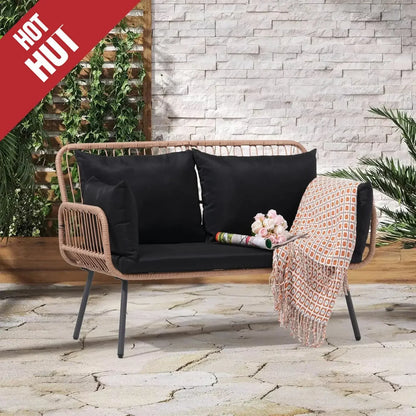 Garden Patio Loveseat with Cushions & Pillows