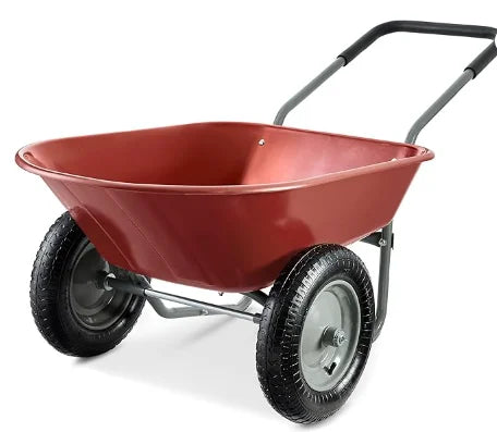 Dual-Wheel Garden Cart w/Built-in Stand