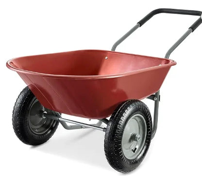 Dual-Wheel Garden Cart w/Built-in Stand