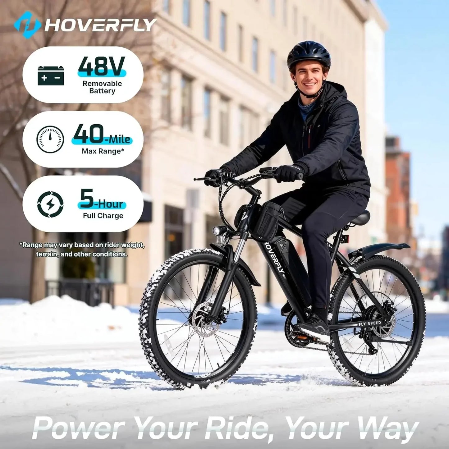 26" Electric Bike for Adults, 7-Speed Mountain Ebike,