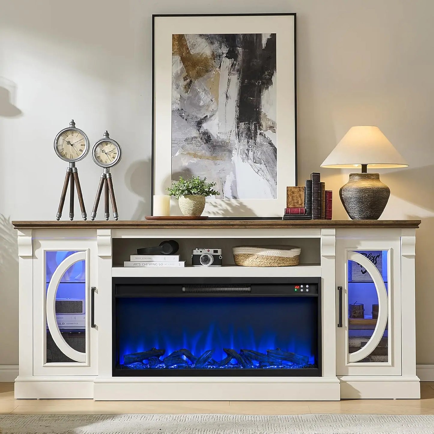 Fireplace  Entertainment Center, Holds up to 80 Inch TV