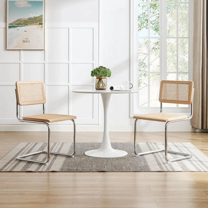 4-Piece Natural Cane Mesh Rattan Dining Chair Set