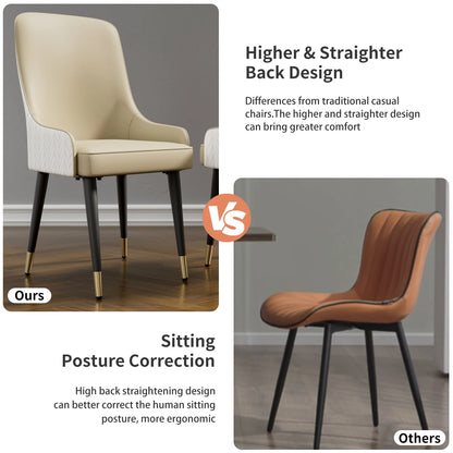Modern PU Leather Set of 2 Dining Chairs