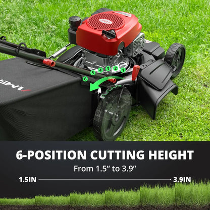 21-Inch 3-in-1 Gas Push Lawn Mower with 144cc Engine