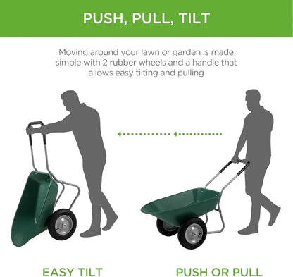 Dual-Wheel Garden Cart w/Built-in Stand