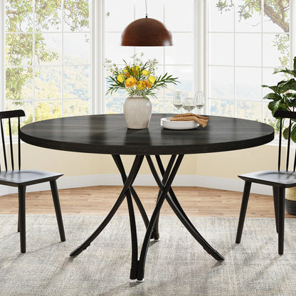 Round Farmhouse  Dining Table for 4-6 People