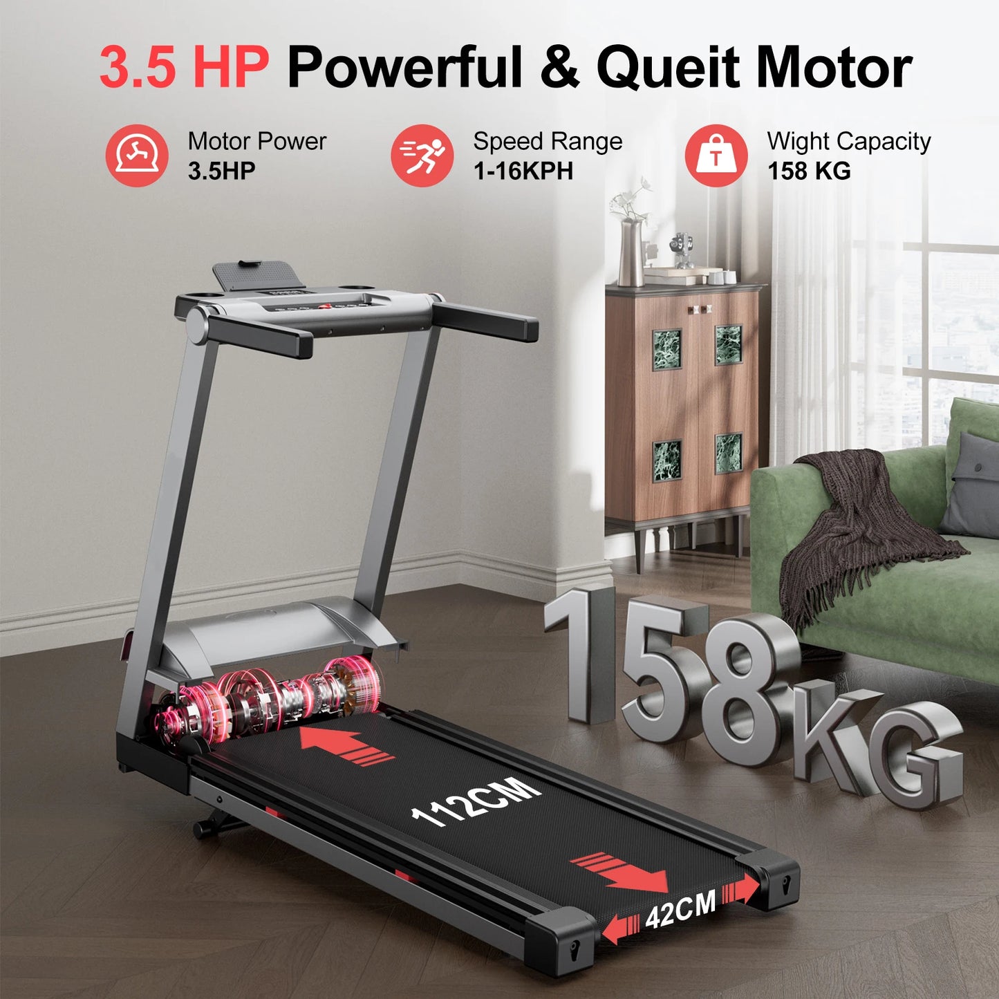 Foldable Incline Home Treadmill Walking Pad