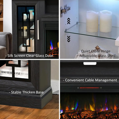 75" Electric Fireplace TV Entertainment Center Console