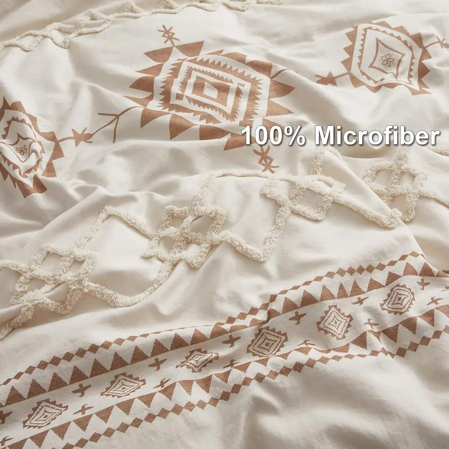 King Size Boho 3 Piece Duvet Cover Set