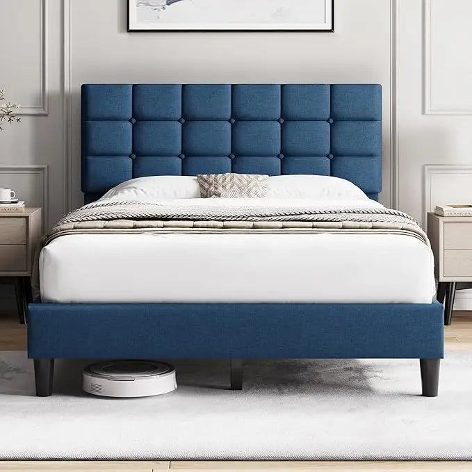 Modern Upholstered Queen Platform Bed FrameAdjustable,
