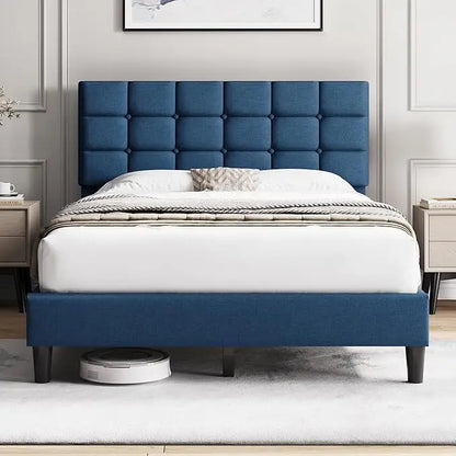 Modern Upholstered Queen Platform Bed FrameAdjustable,