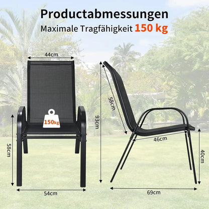Set of 4 Stackable Outdoor Patio Dining Chair