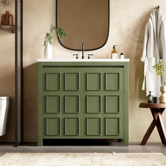 36in Free Standing Bathroom Vanity with Ceramic Sink