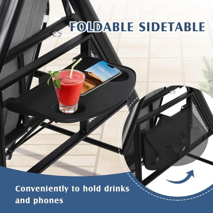 Convertible 2 in 1 Porch Bed Swing with Canopy