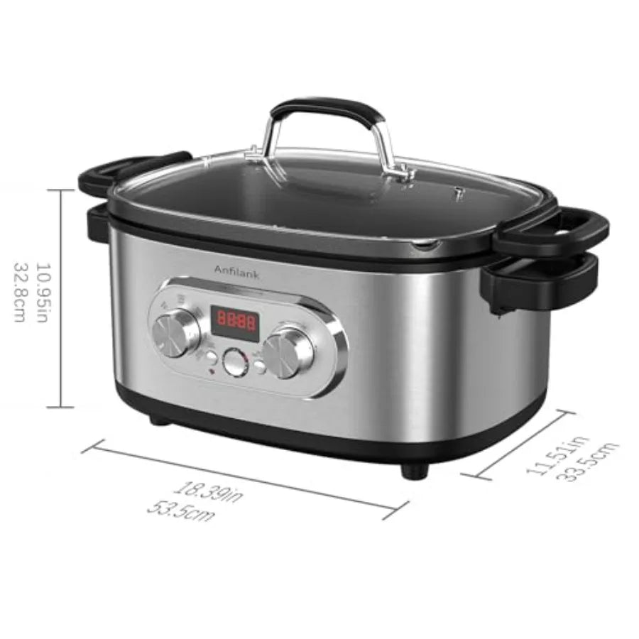 10-in-1 Programmable Slow Cooker with Timer 6.8 Quart