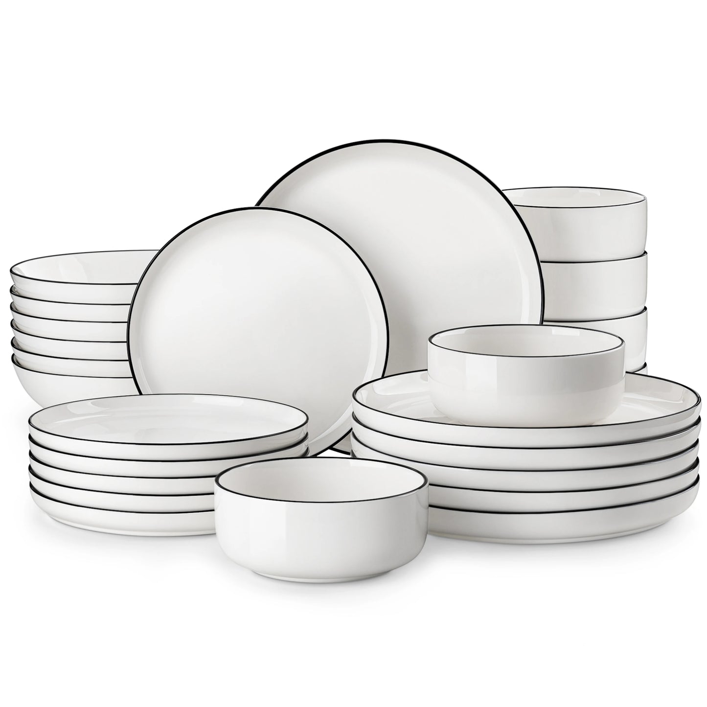 MALACASA 24/48Piece Ceramic Dinnerware Set